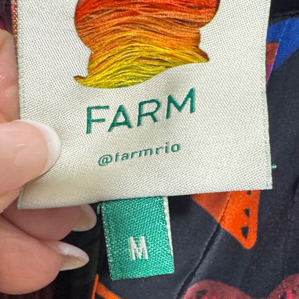 EUC FARM Rio 2PC Collared Shirt/Pants Vibrant Colors Snake Motif Gorgeous - Picture 8 of 15